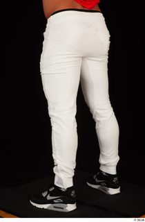 Dave black sneakers dressed leg lower body white pants 0004.jpg